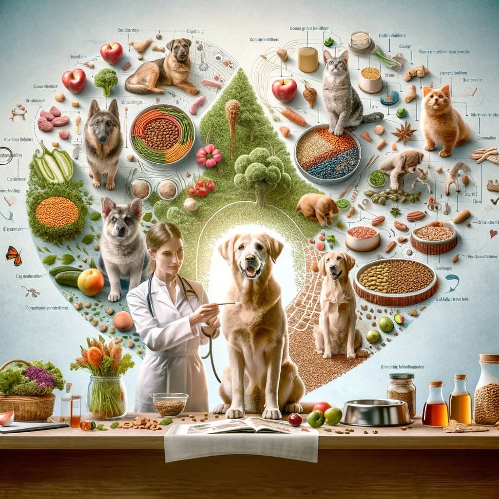 proper pet feeding nutrition in a visually engaging and educational manner